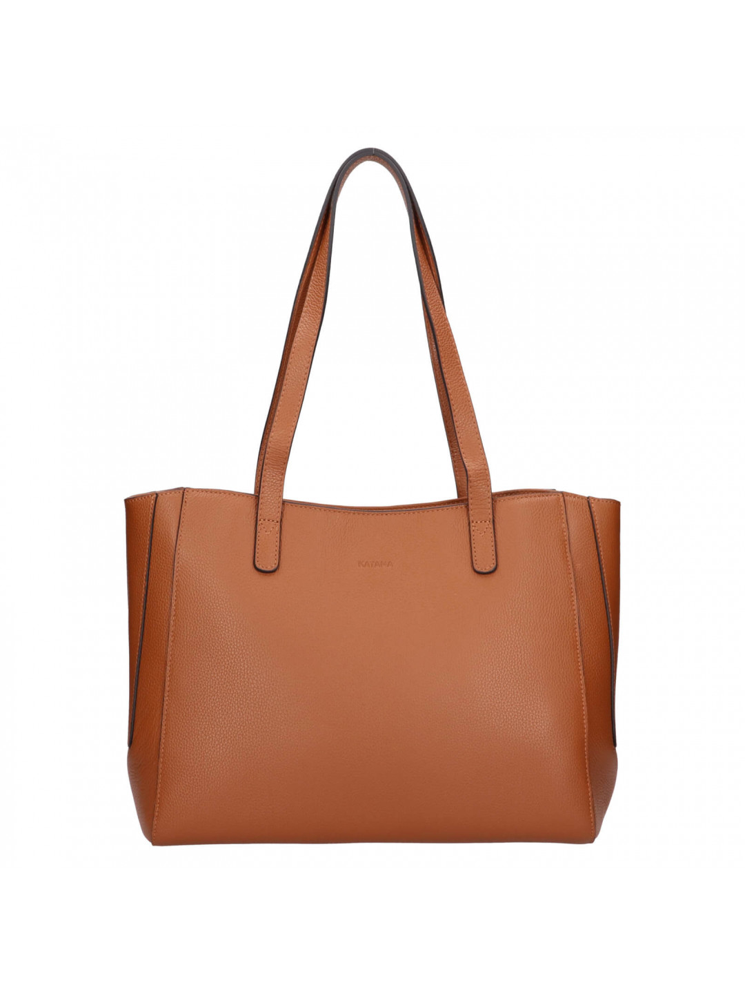 Elegantní dámská kožená kabelka Katana Petti – koňak